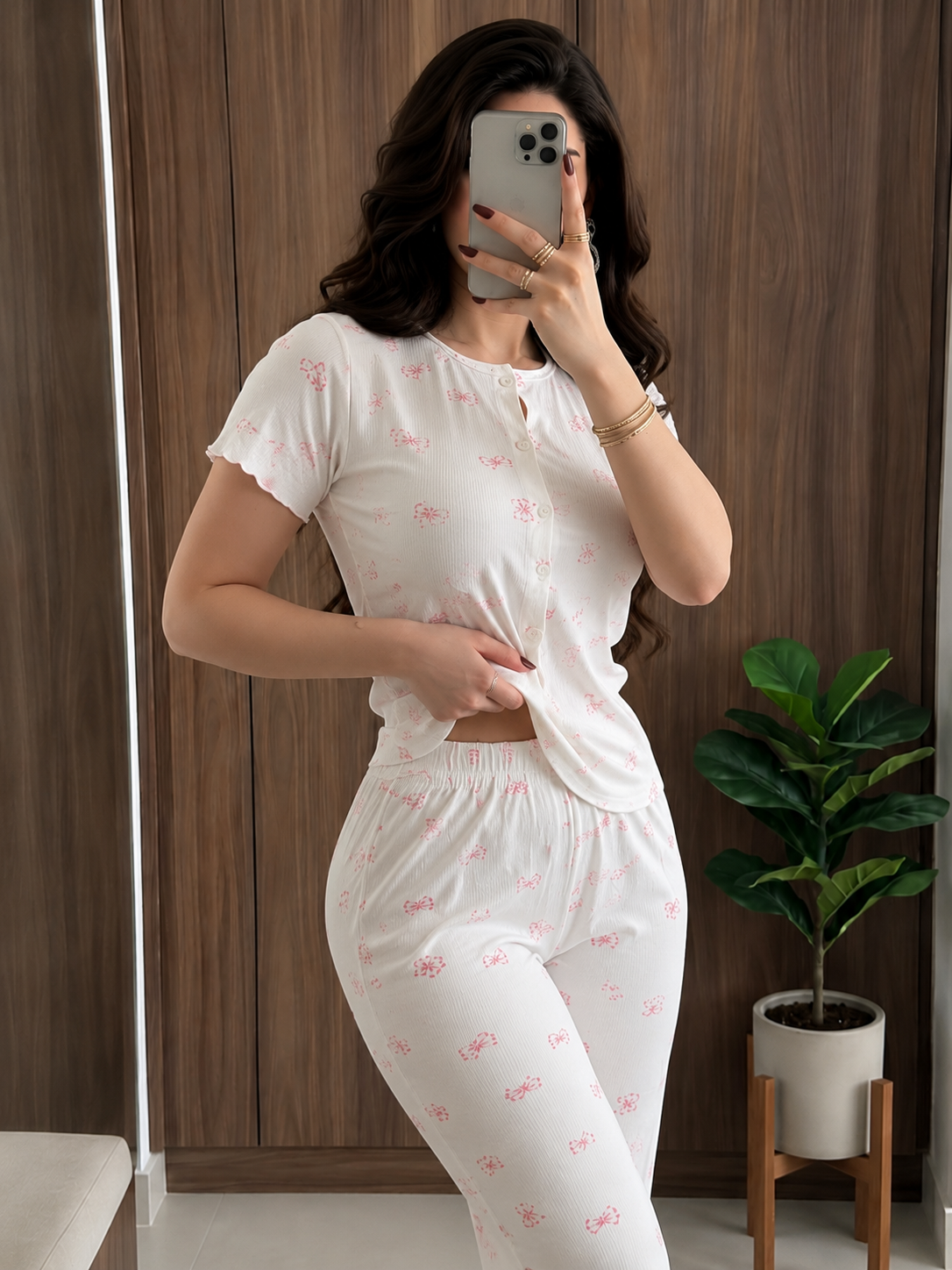 🎀 بيجامة زهرية