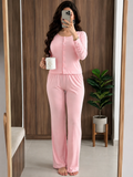 💖 بيجامة زهرية أزرار
