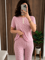 🌸❤️بيجامة بنقشة القلوب