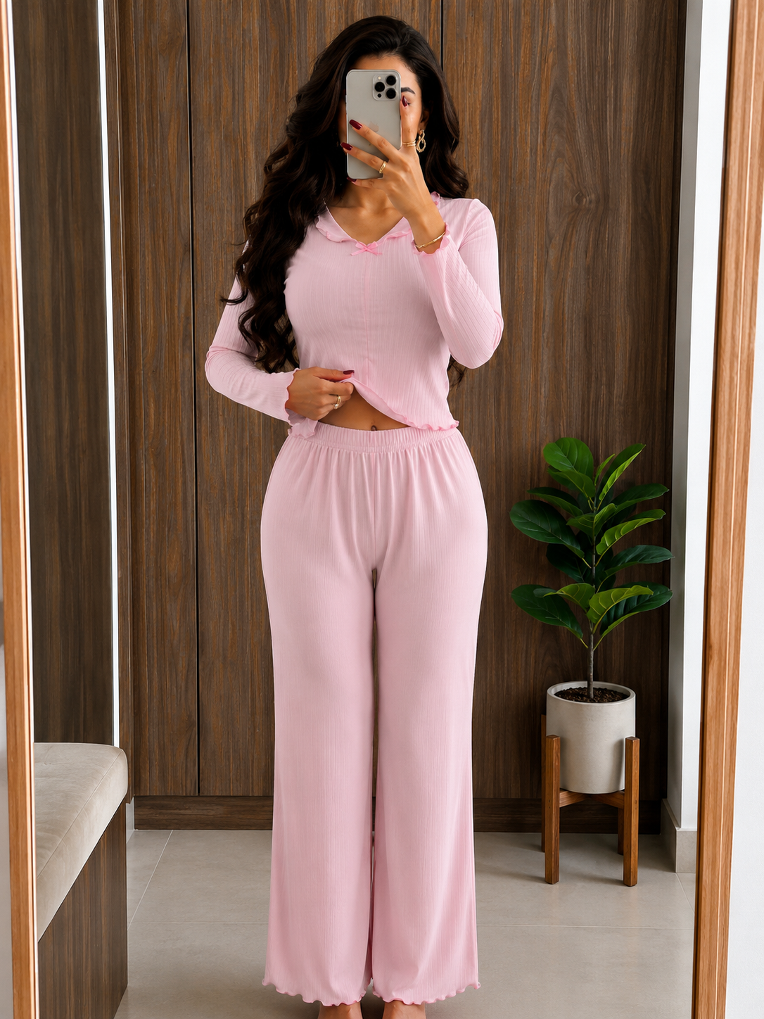 بيجامة زهرية فيونكة 🎀