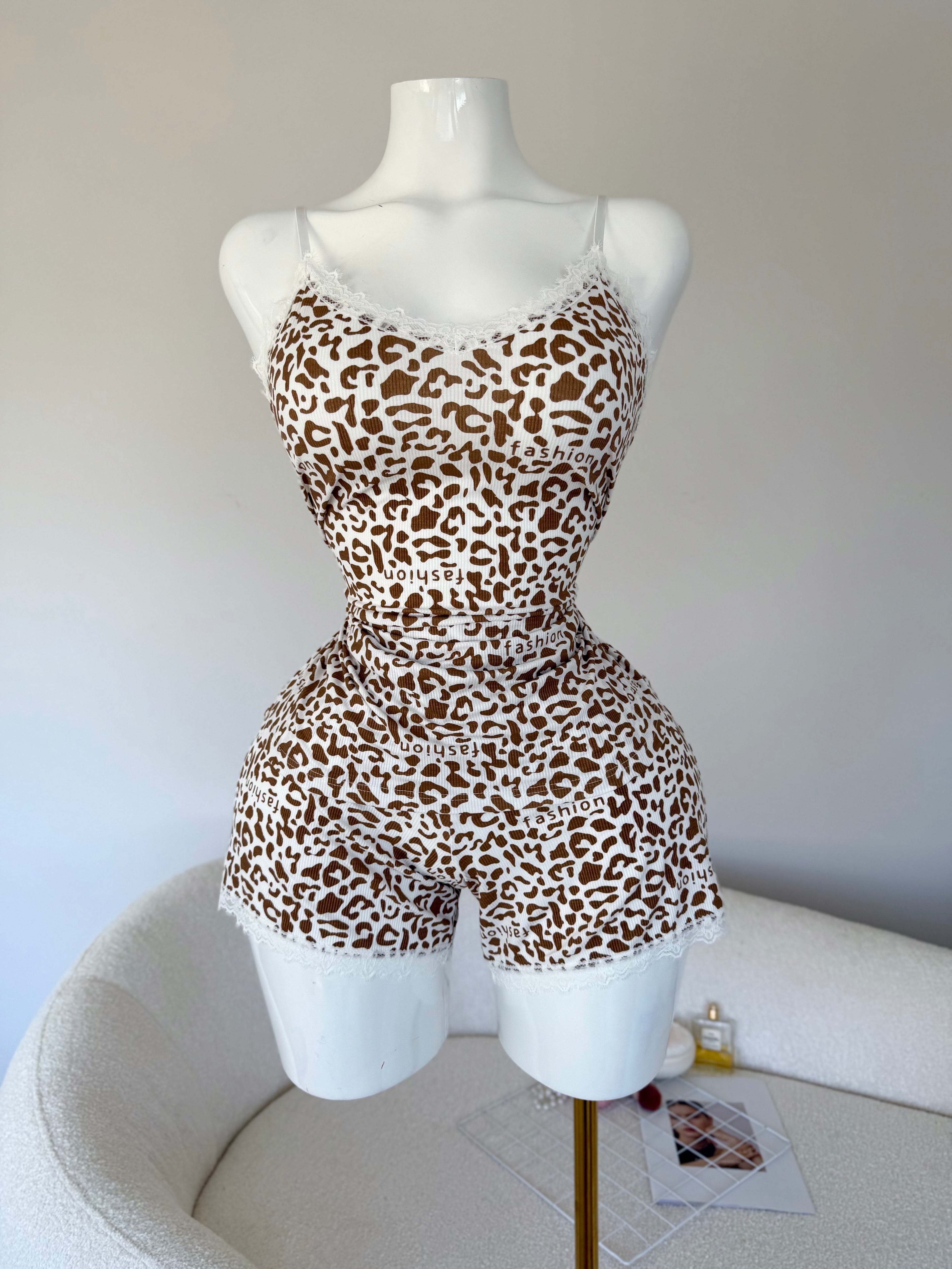 بجامات شورت بنقشة الفهد 🐆✨