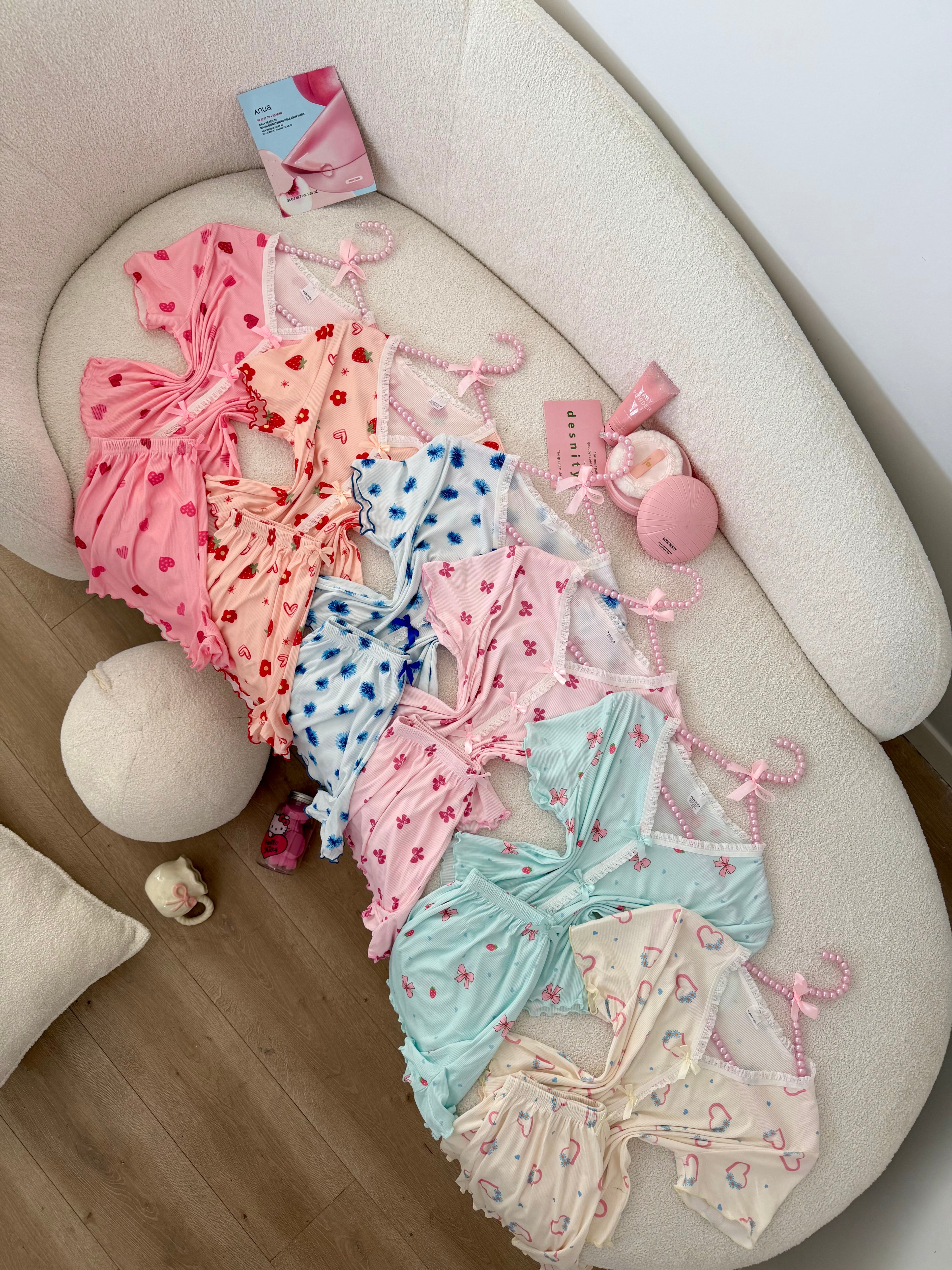 بيجامات الصيف بألوان البوظة 🍦🎀💅🏻شورت