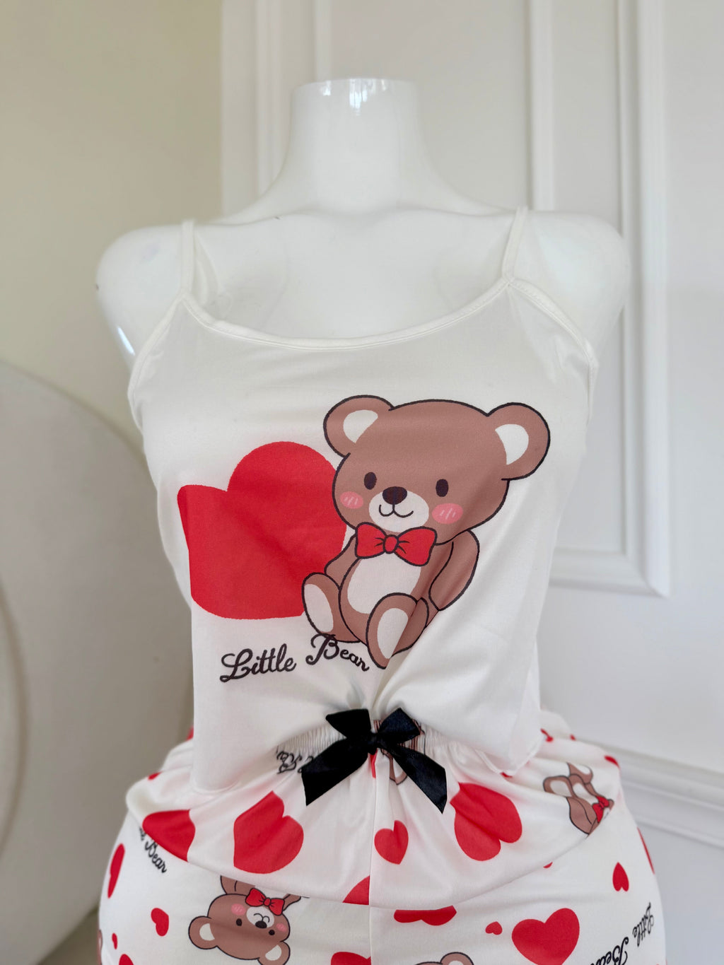 بيجامة قلوب و دبدوب ♥️🧸